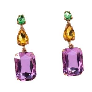 Mardi Gras Ball Earrings, Crystal Earrings, Flashy Earrings, Gift for Her